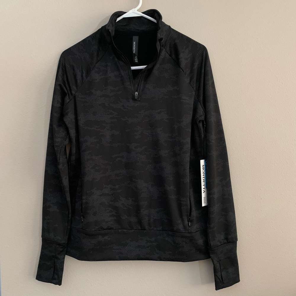 Mondetta 1/4 Zip Reflective Camo Cold Gear Pullover Top Size Small